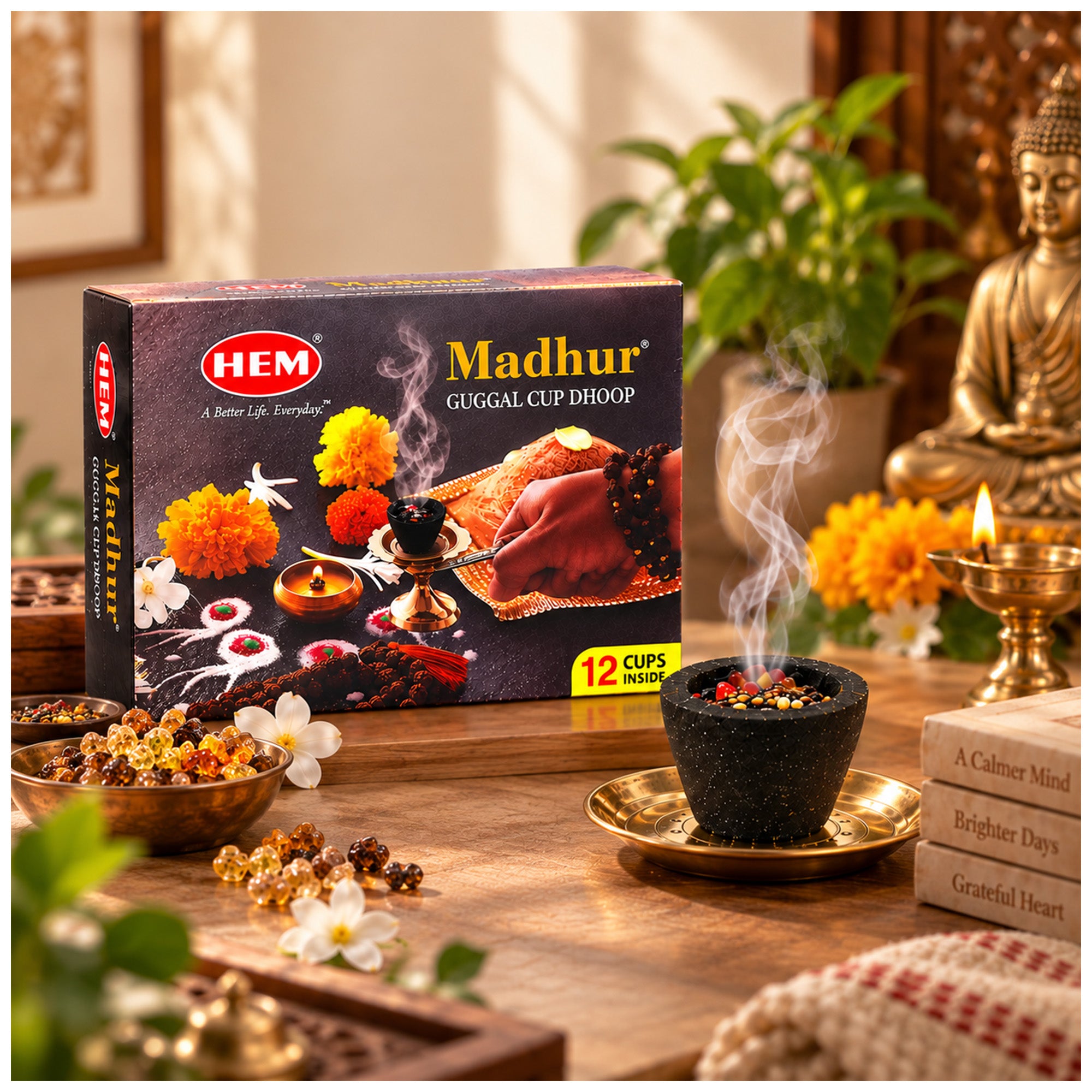 HEM Madhur Guggal cup Dhoop pack of 3 (12 cups per box)