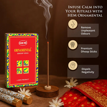 HEM Ornamental Dhoop Sticks - Pack of 4 (90g Each)