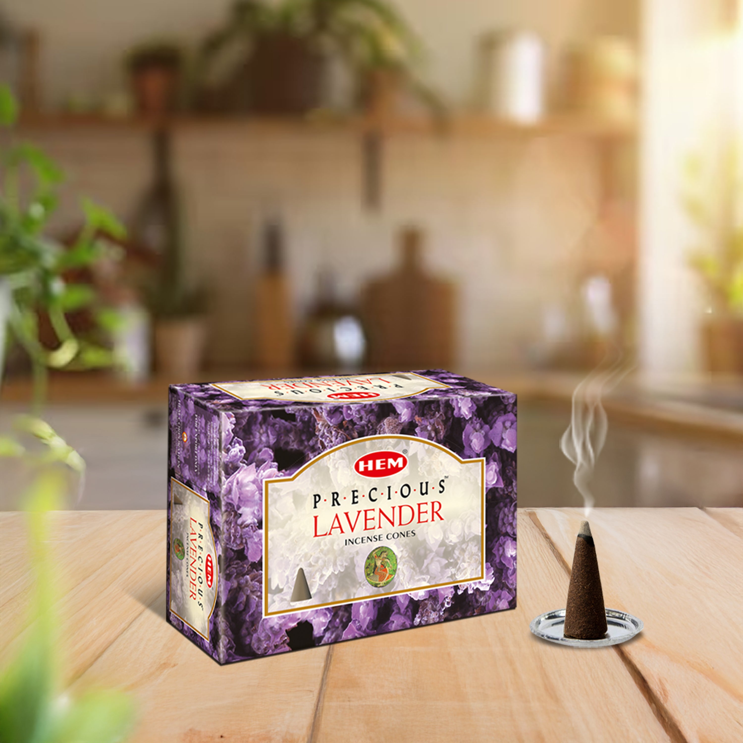 HEM Precious Lavender Dhoop Cones - Pack of 12 (10 Cones Each)