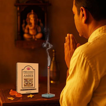 HEM Precious Amber Dhoop Sticks - Pack of 5 (60g Each)