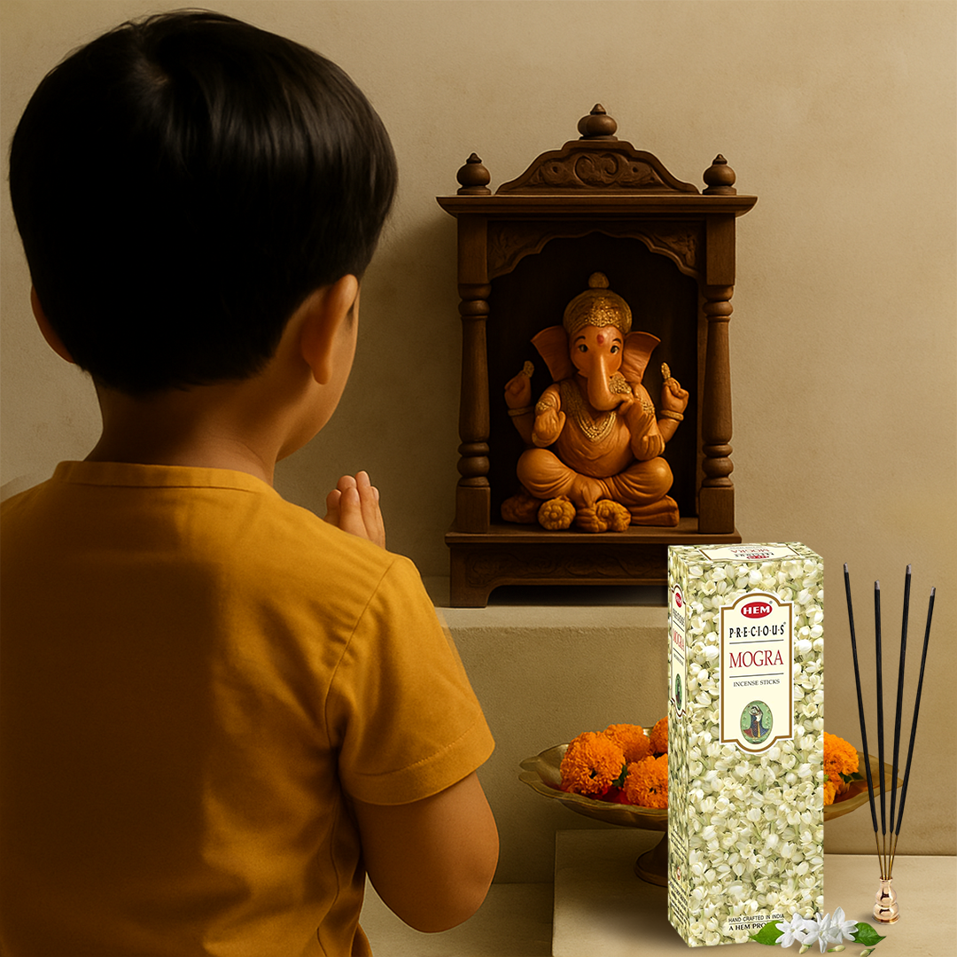 HEM Precious Mogra Incense Sticks - Pack of 6 (20 Sticks Each)