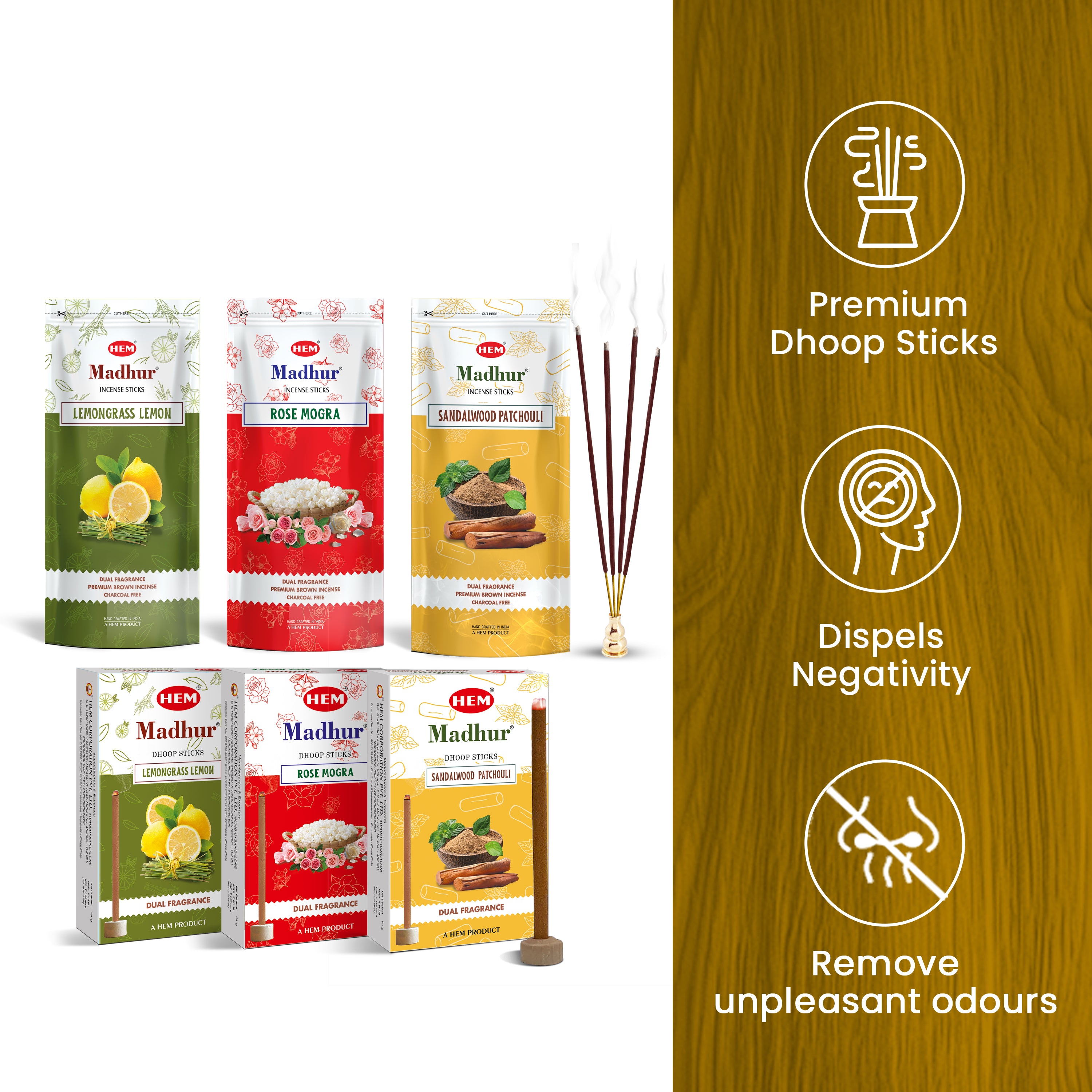 Hem Madhur Incense & Dhoop Sticks Combo