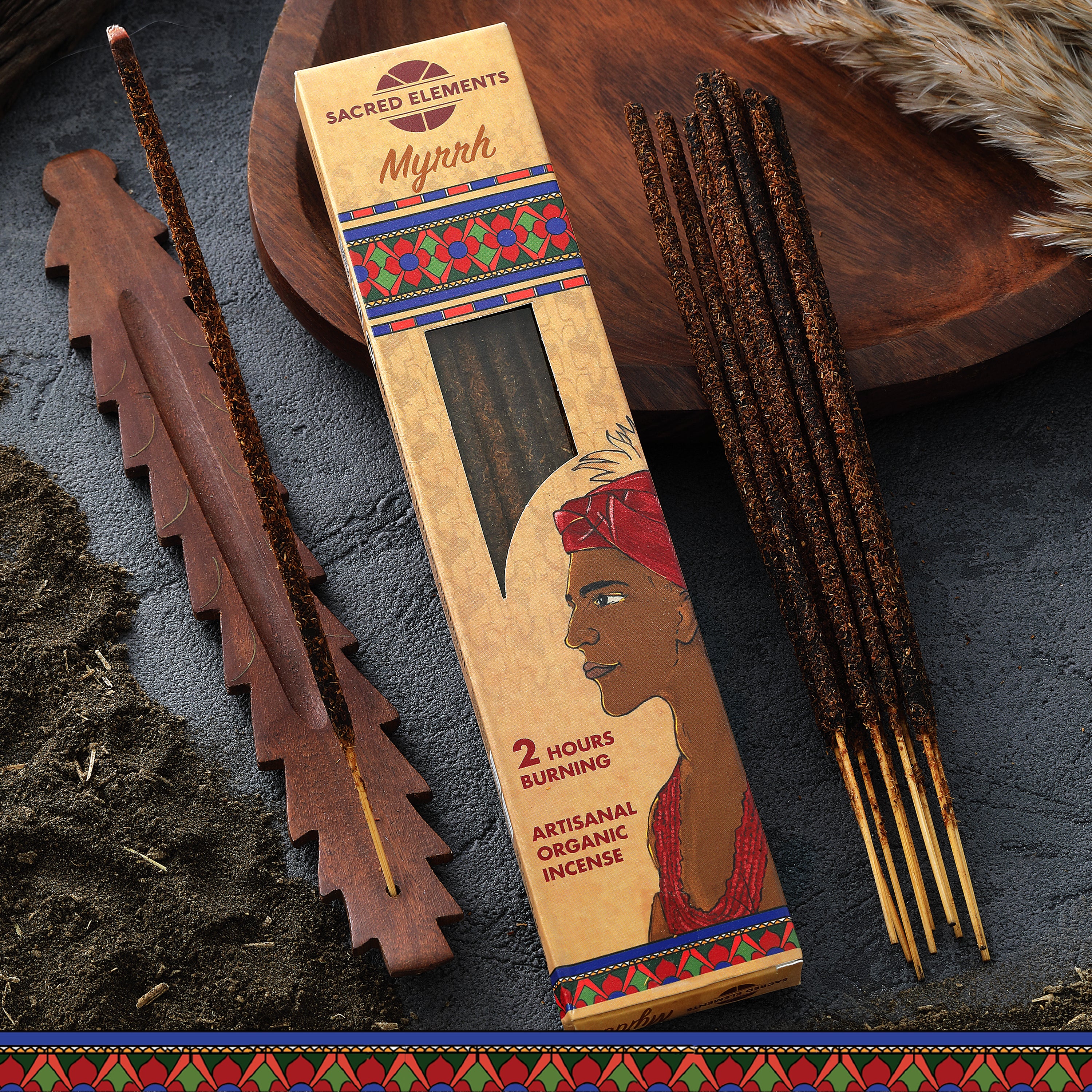 Sacred Elements Myrrh Organic Incense Sticks (Pack of 3)