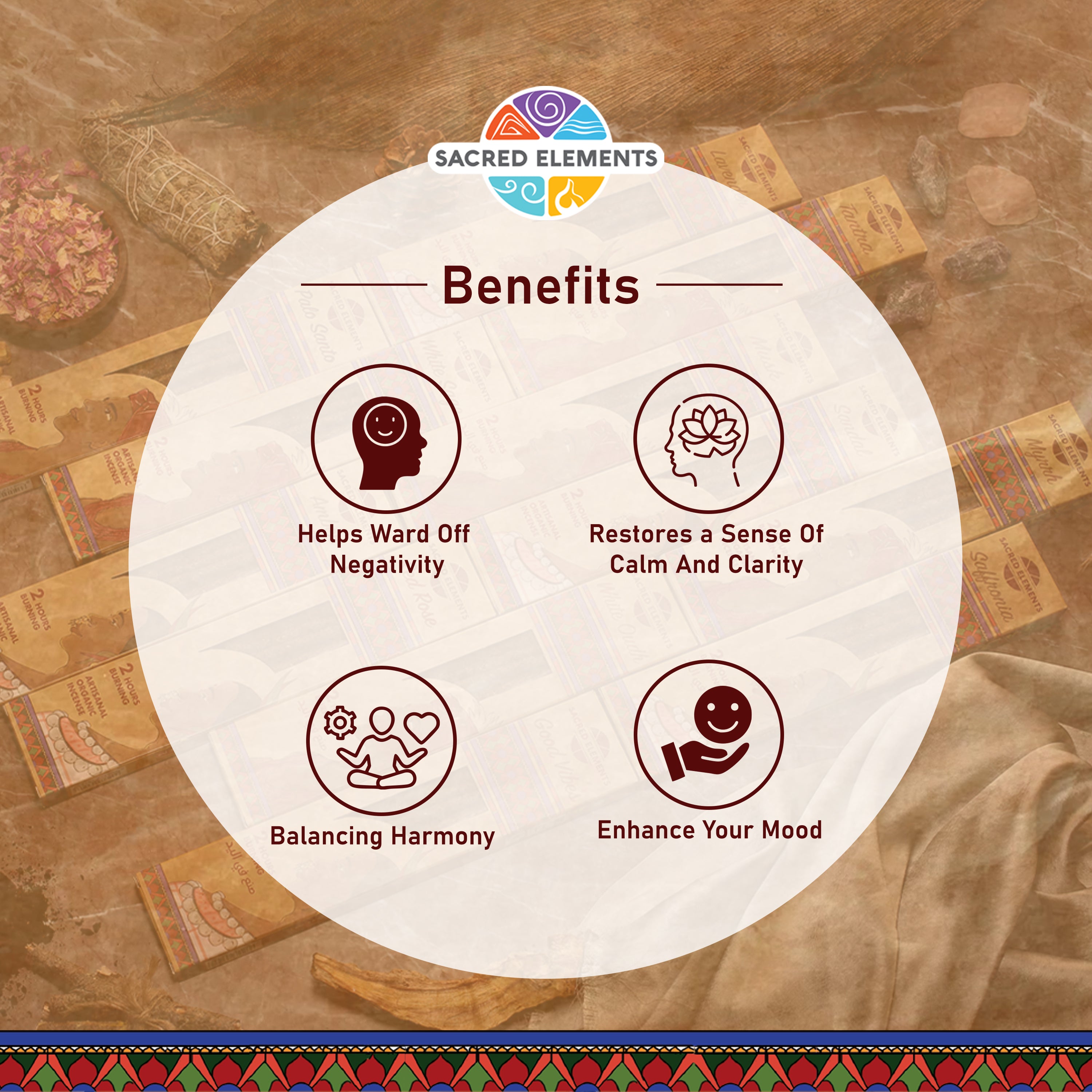 Sacred Elements Myrrh Organic Incense Sticks (Pack of 3)