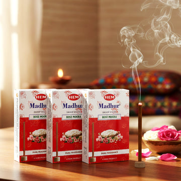 HEM Madhur Dual Fragrance Dhoop Sticks (Pack of 3)