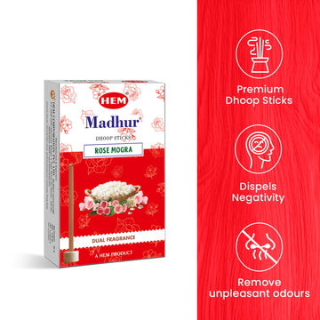 HEM Madhur Dual Fragrance Dhoop Sticks (Pack of 3)