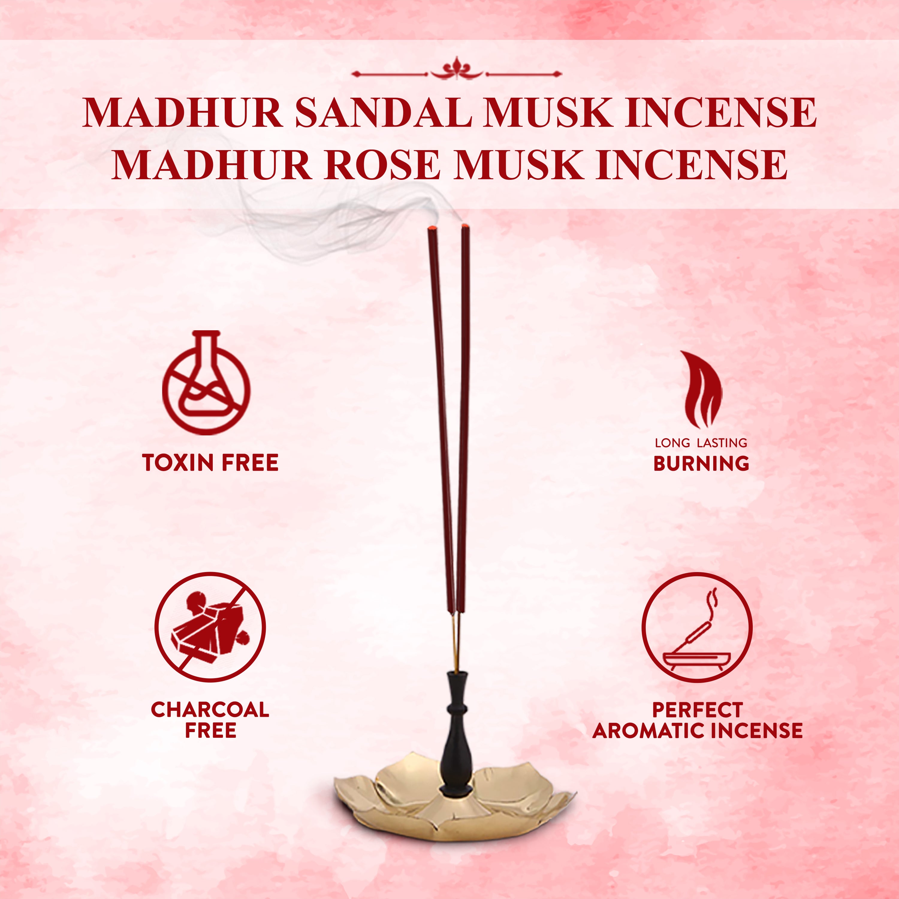 HEM Madhur Premium Dual Fragrance Incense Sticks Combo - (225g Each)