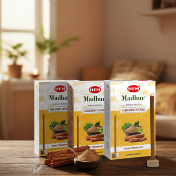 HEM Madhur Dual Fragrance Dhoop Sticks (Pack of 3)