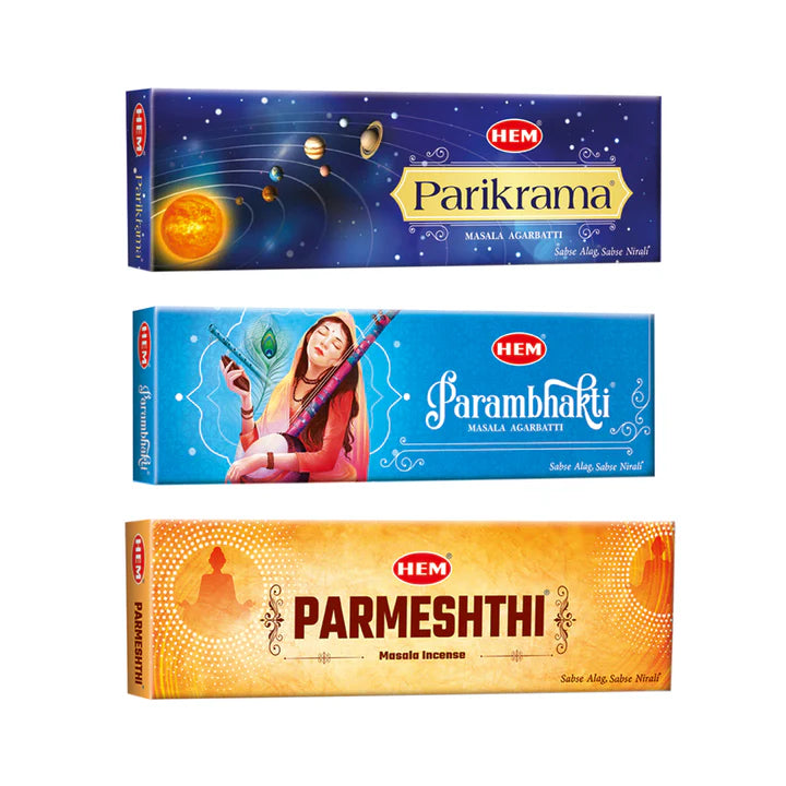HEM Masala Incense Sticks combo pack [Parmeshthi 50g + Parikrama 50g + Parambhakti 50g]