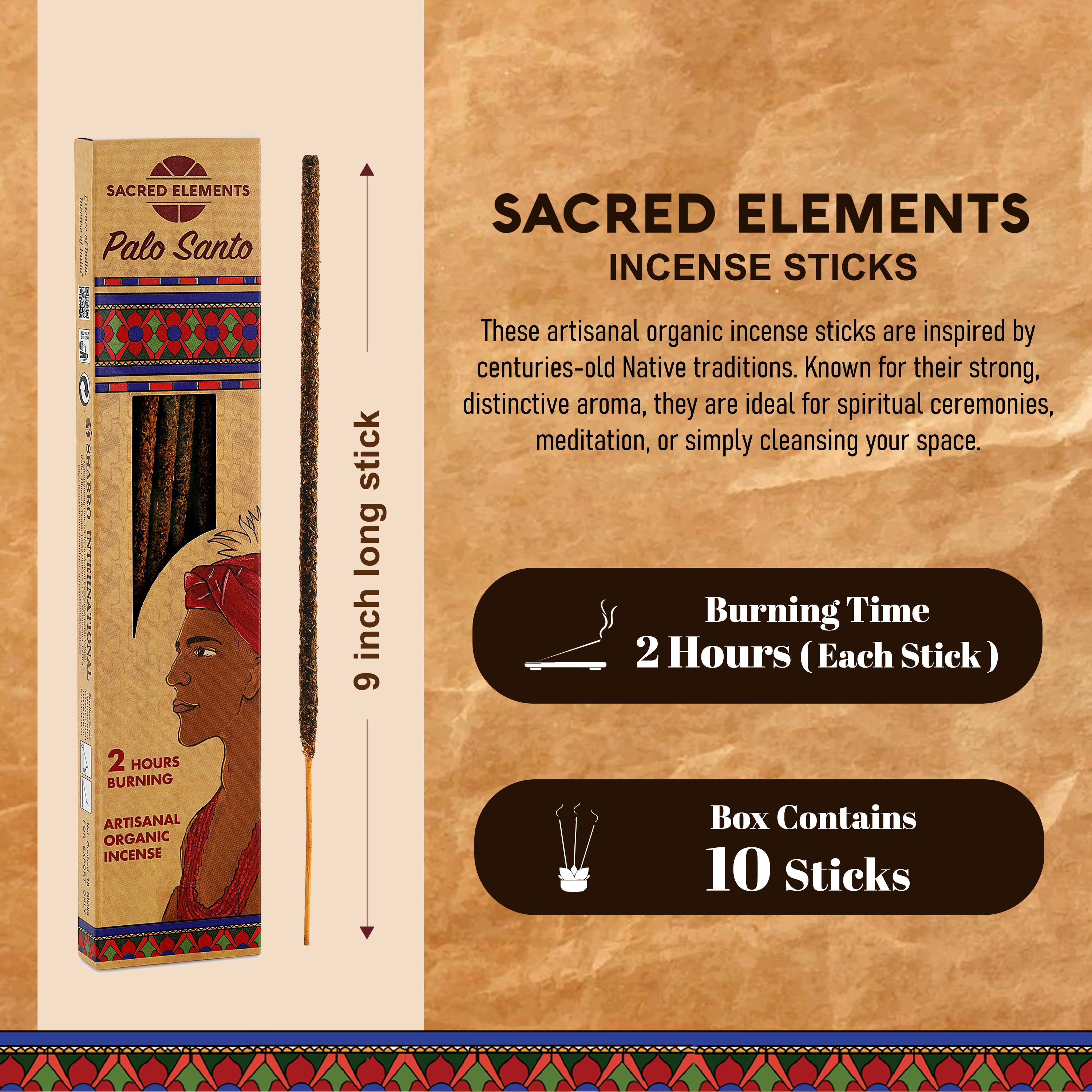 Sacred Elements Palo Santo Organic Incense Sticks (Pack of 3)