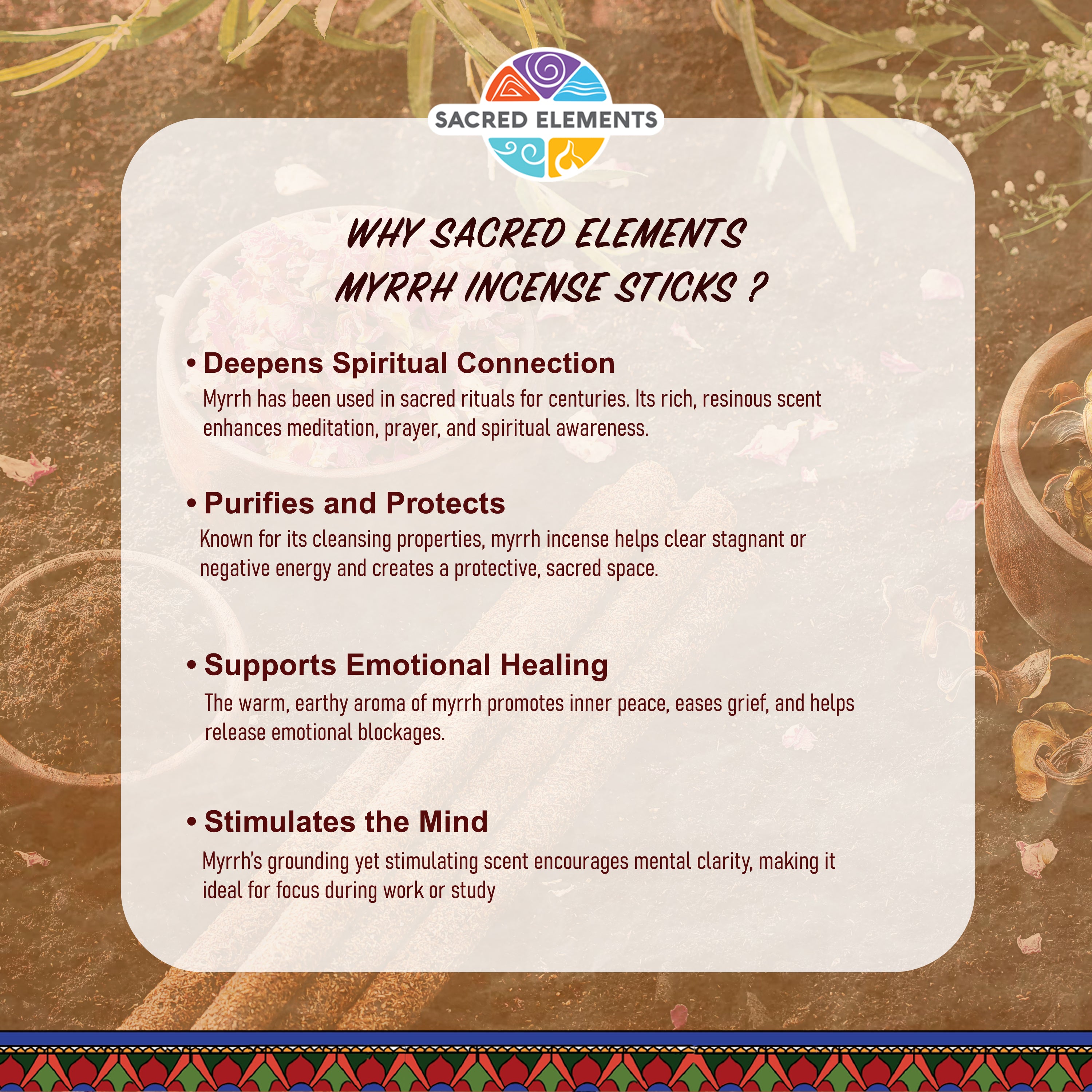 Sacred Elements Palo Santo Organic Incense Sticks (Pack of 3)