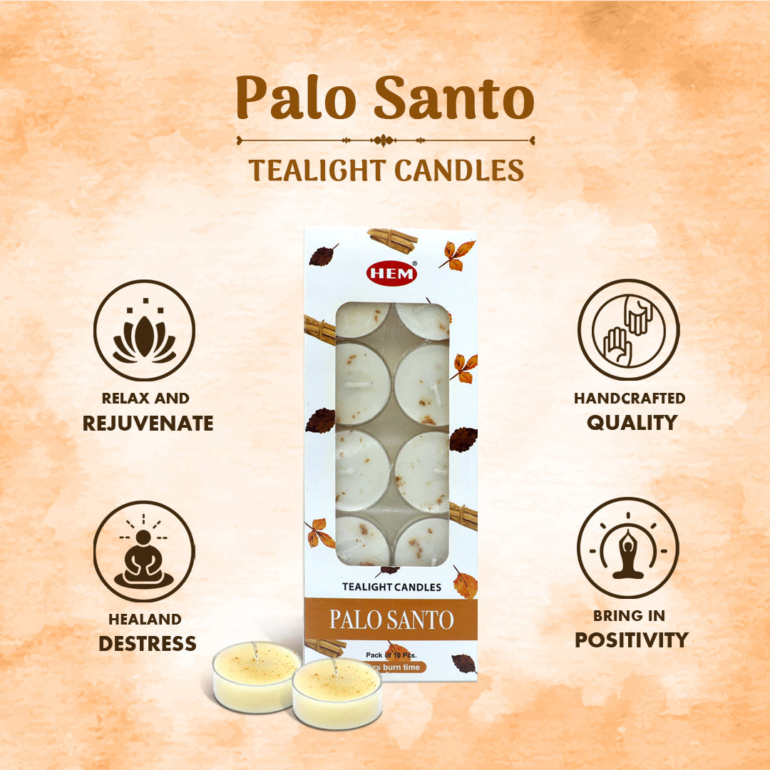 HEM Palo Santo Scented Tealight Candles 10 N (Pack of 2)