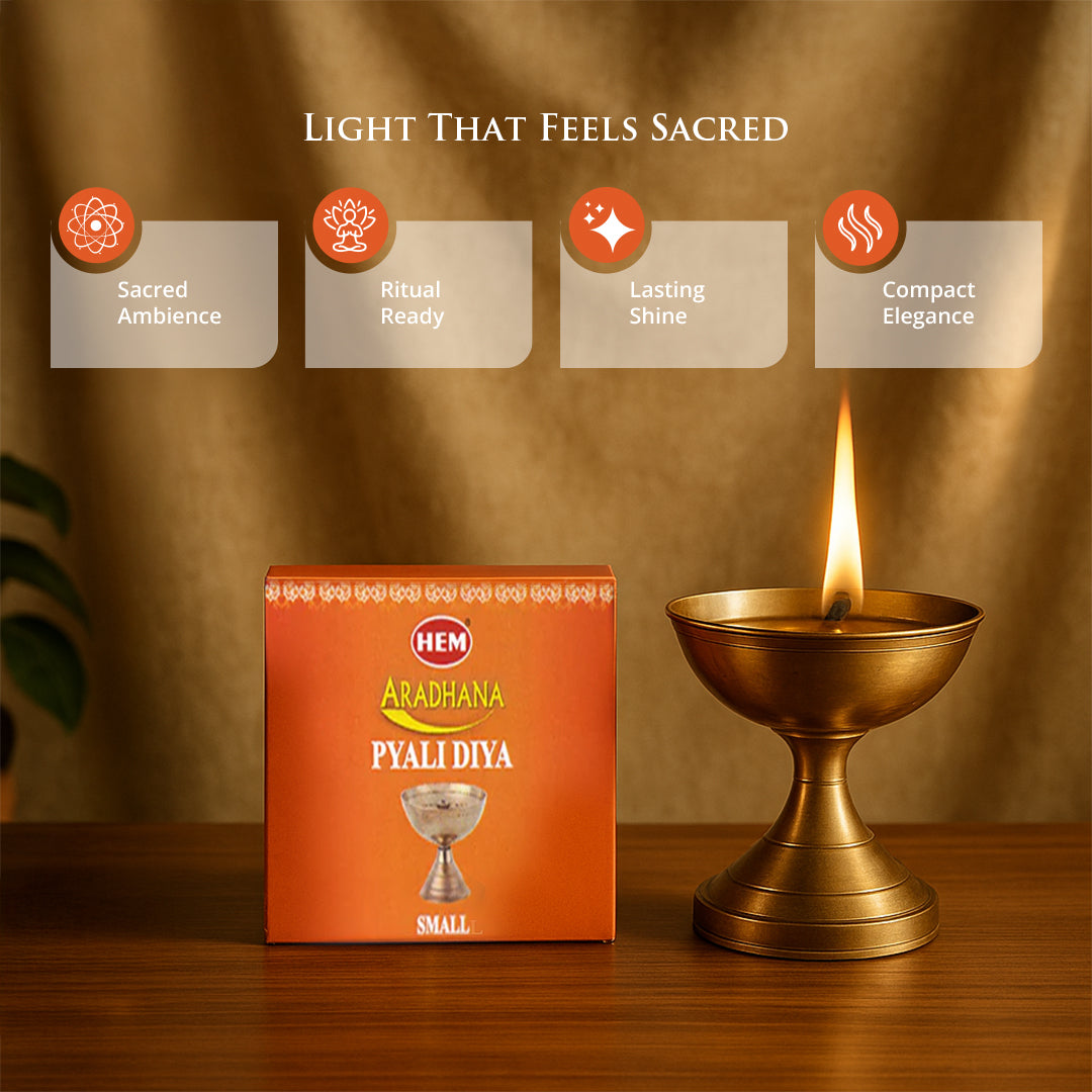 HEM Aradhana Pyali Small Brass Diya Pack of 2