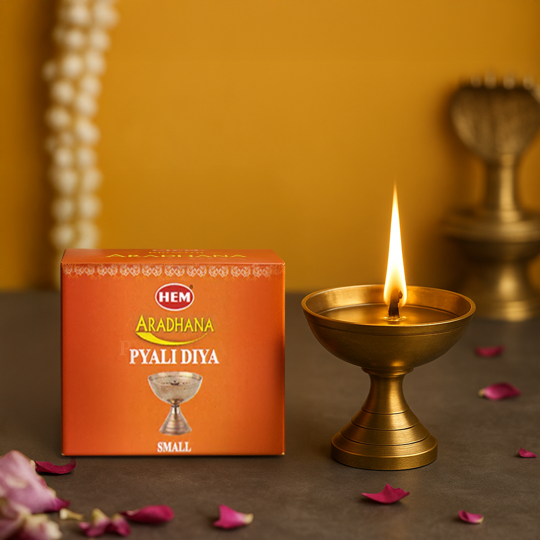 HEM Aradhana Pyali Small Brass Diya Pack of 2 – HEM Fragrances
