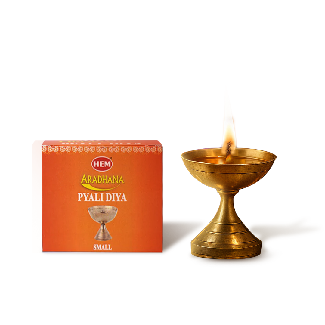 HEM Aradhana Pyali Small Brass Diya Pack of 2
