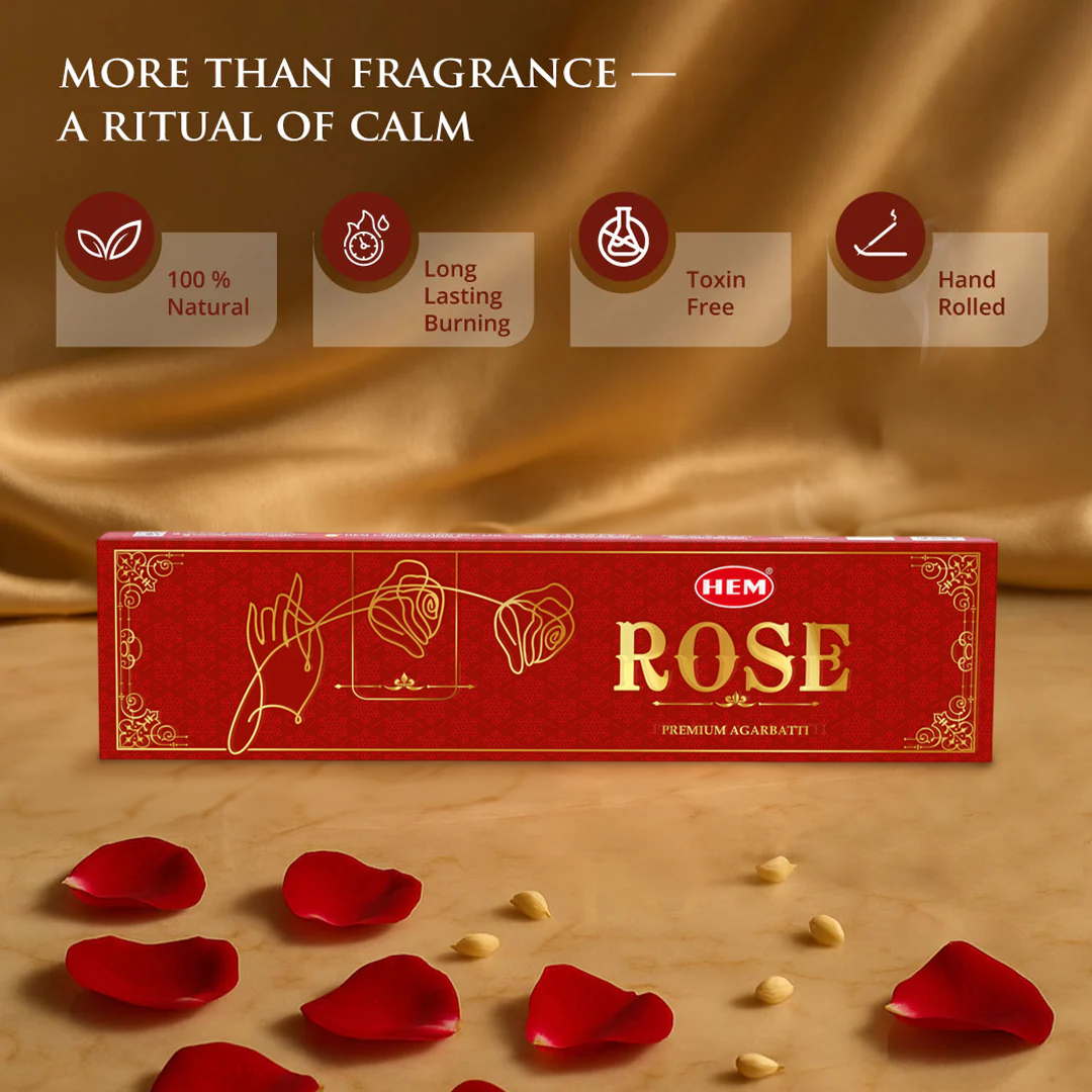 HEM Rose Premium Masala Agarbatti (10 Sticks in a box)