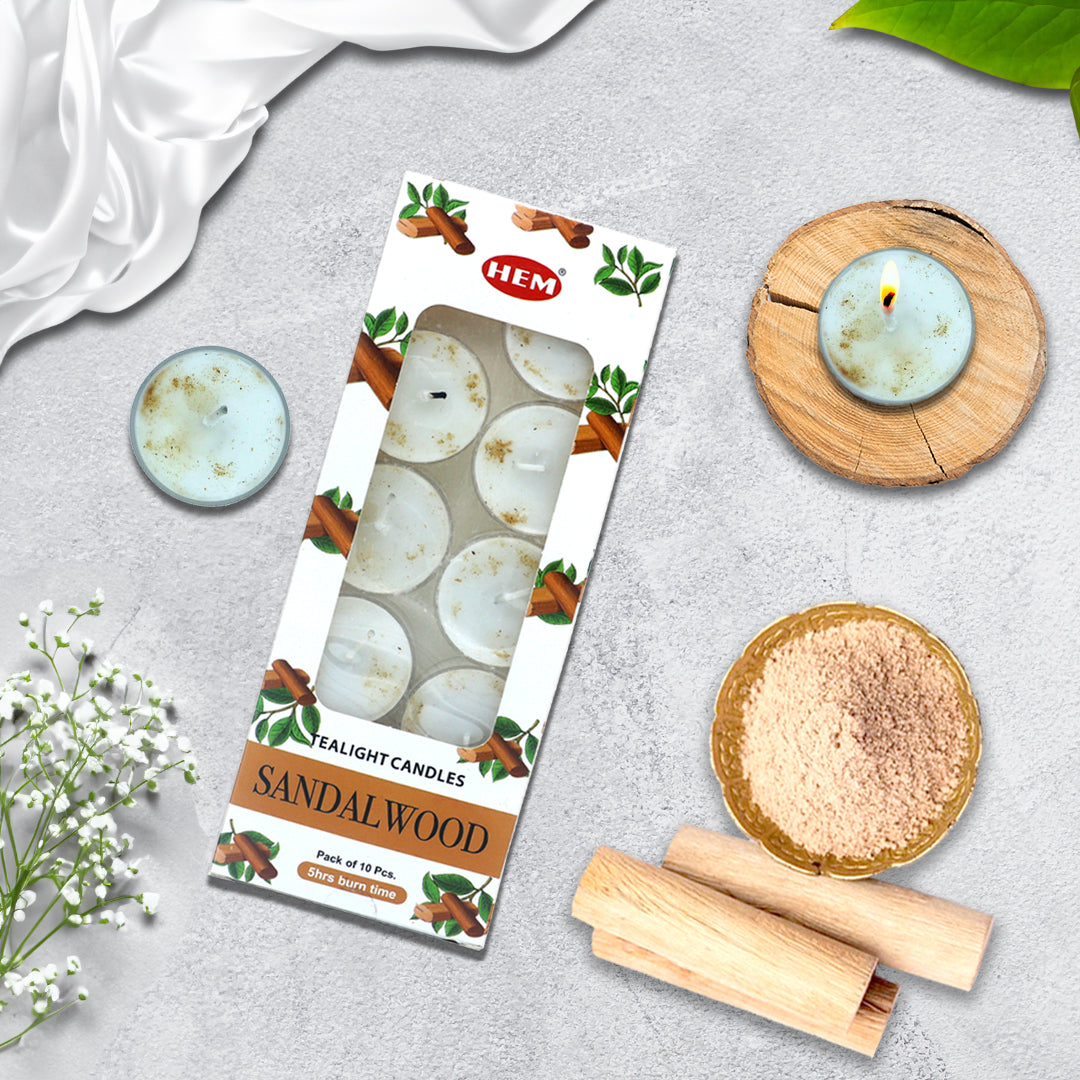 HEM Sandalwood Scented Tealight Candles 10 N (Pack of 2)