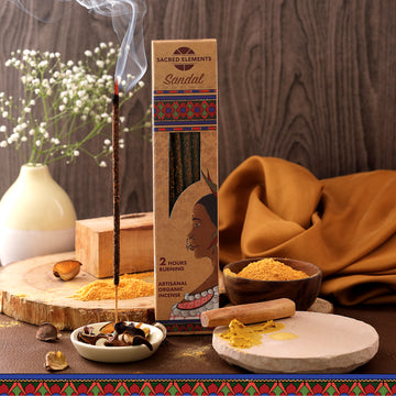 Sacred Elements Sandal Organic Incense Sticks (Pack of 3)