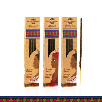 Sacred Elements Incense Sticks Combo (Red Rose, Sandal & Myrrh)