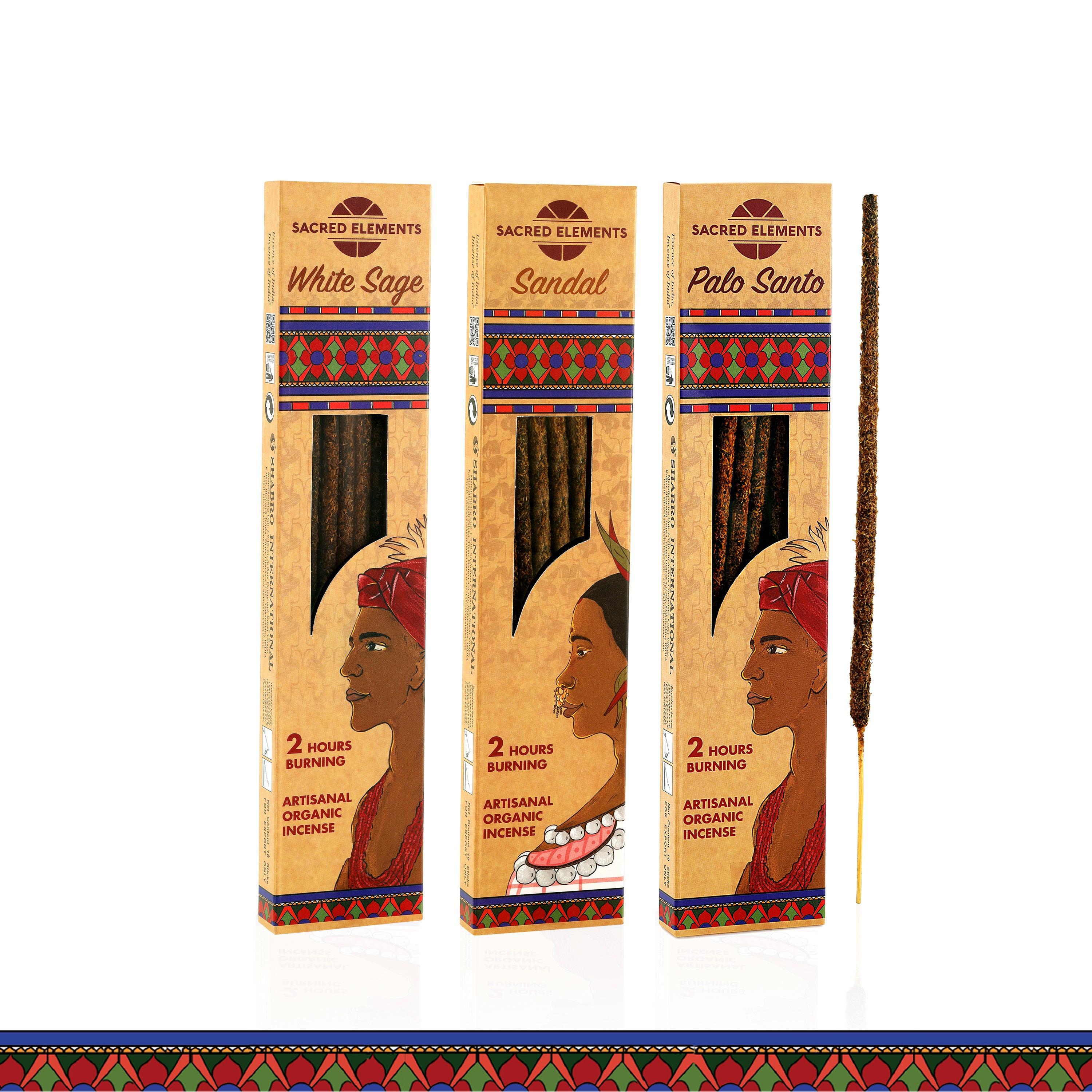 Sacred Elements Incense Sticks Combo (White Sage, Palo Santo & Sandal)
