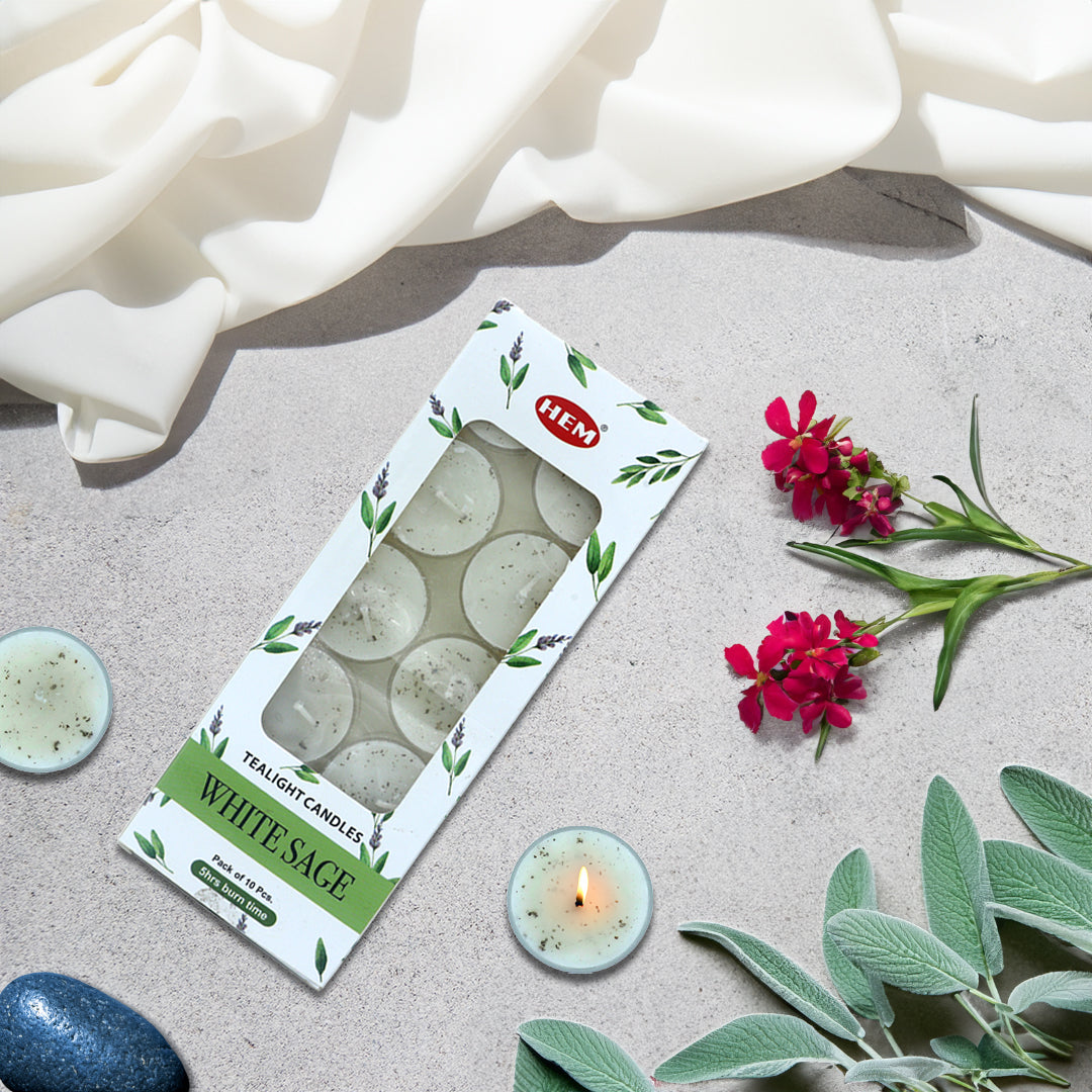 HEM White Sage Scented Tealight Candles 10 N (Pack of 2)