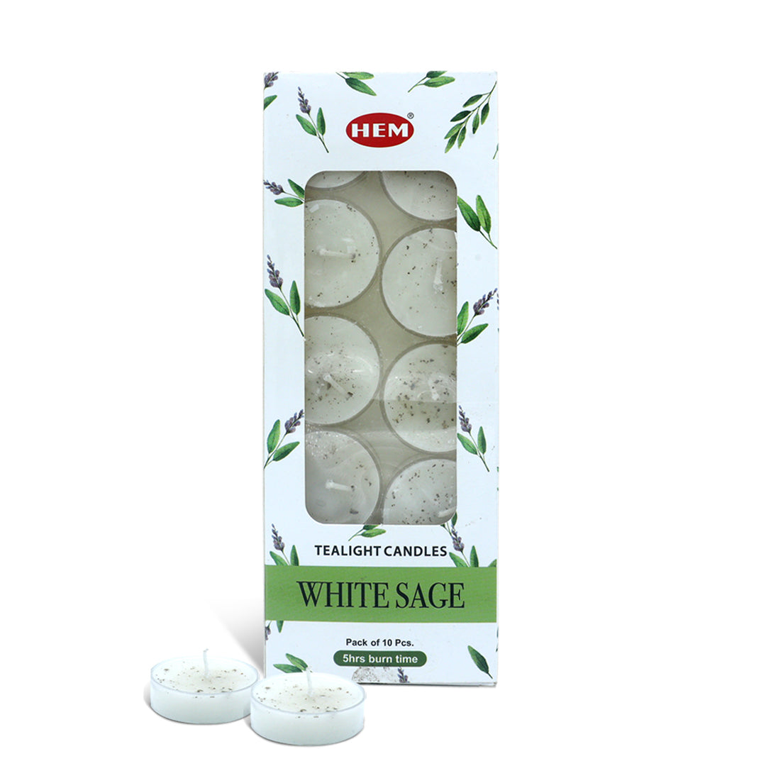 HEM White Sage Scented Tealight Candles 10 N (Pack of 2)