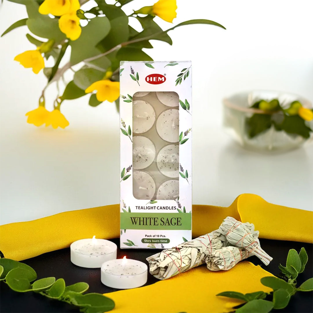 HEM White Sage Scented Tealight Candles 10 N (Pack of 2)