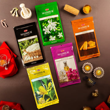 HEM Madhur 5 in 1 Incense Sticks Pack of 5 (135g Each)