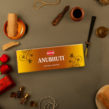 HEM Anubhuti Natural Masala Incense Sticks - Pack of 3 (50g Per Pack)