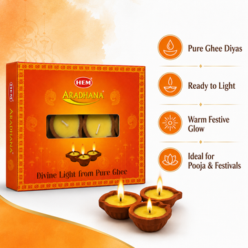 HEM Aradhana Mitti Ghee Diya (12 pcs)