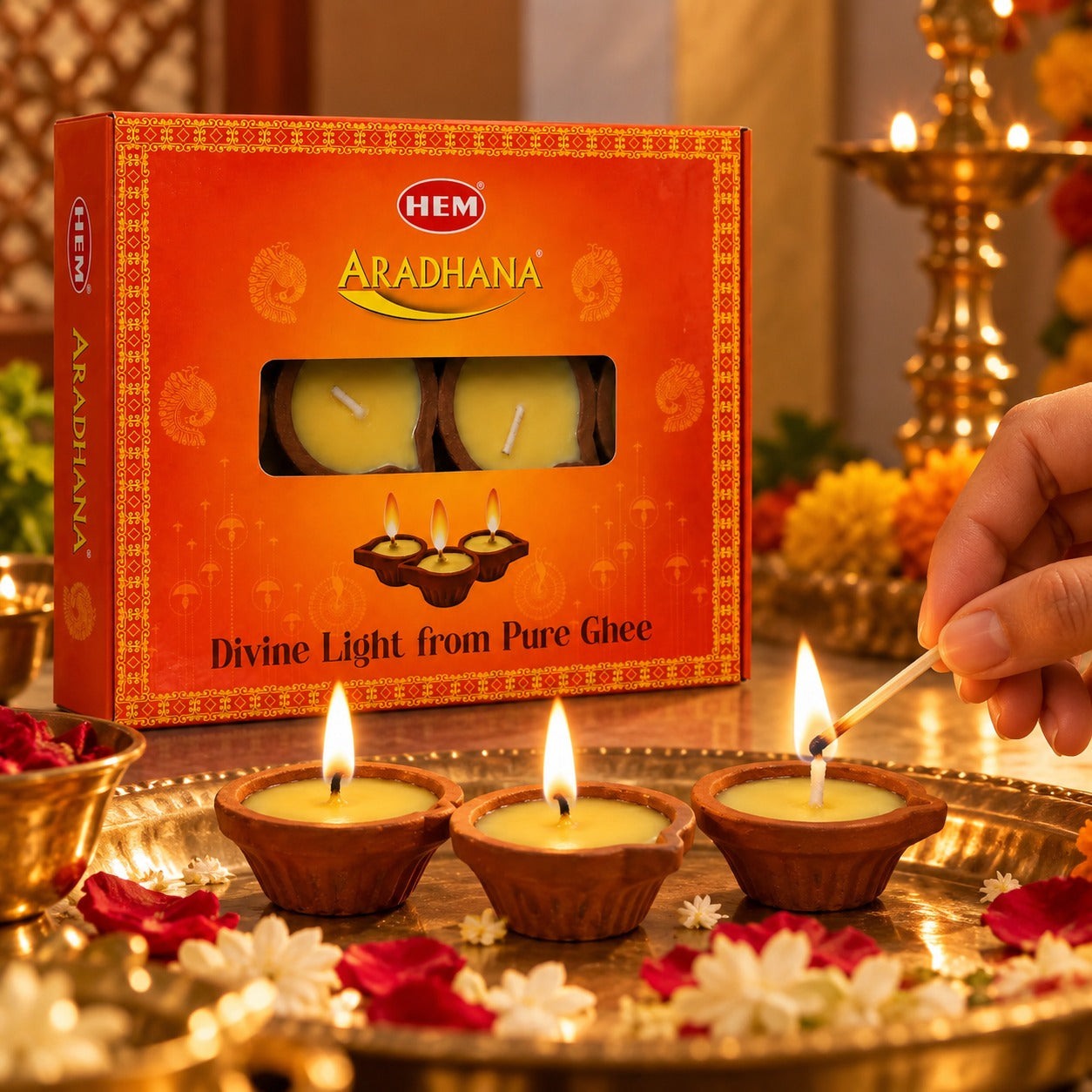 HEM Aradhana Mitti Ghee Diya (12 pcs)