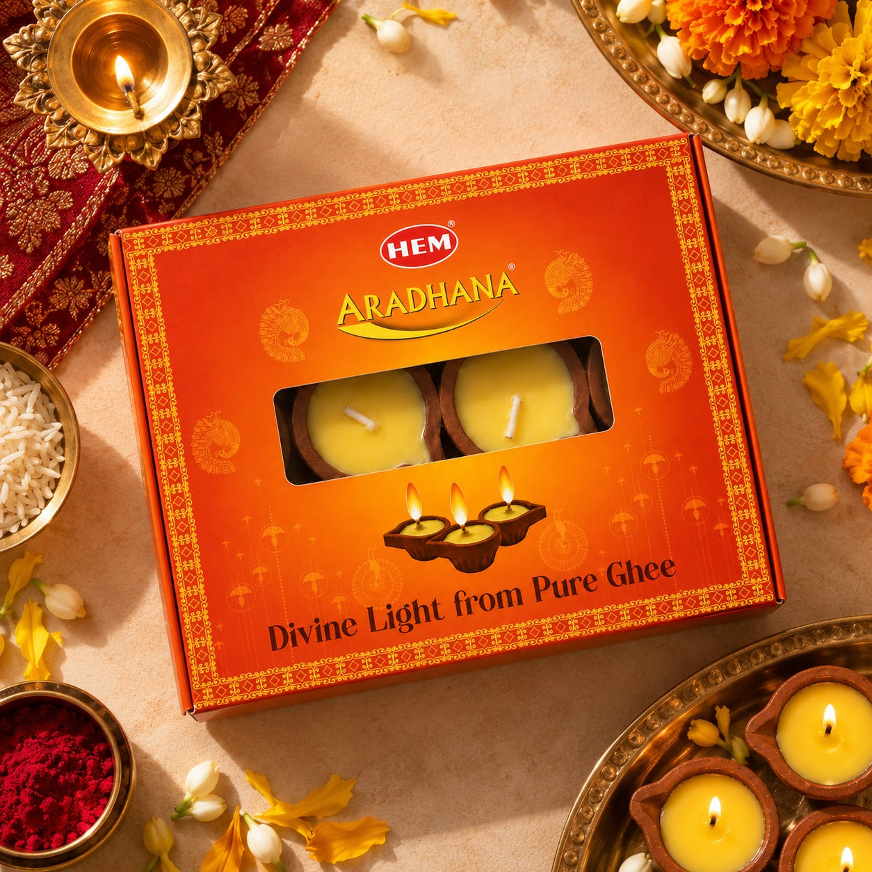 HEM Aradhana Mitti Ghee Diya (12 pcs)