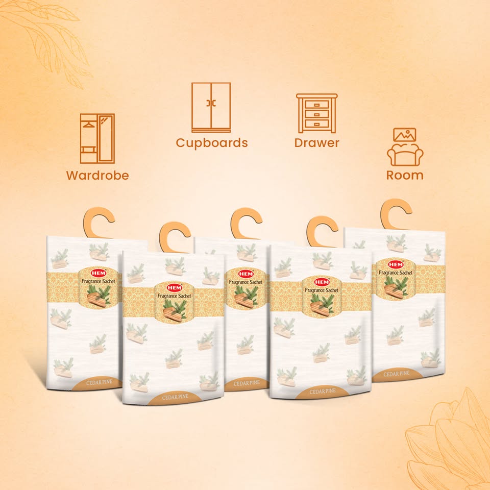 HEM Cedar Pine Fragrance Sachet Pack of 5