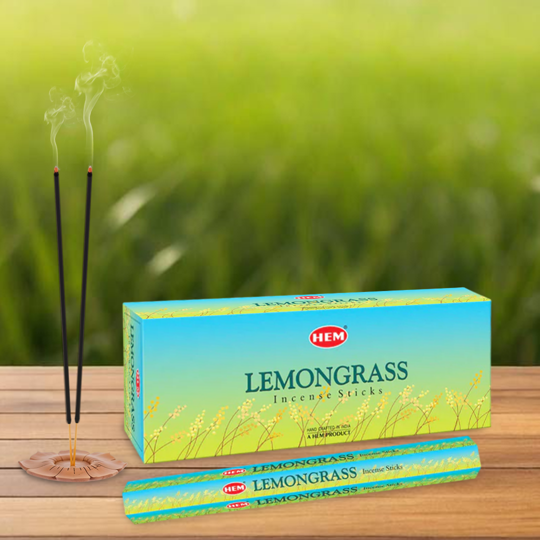 HEM Lemongrass Incense Sticks - Pack of 6 (20 Sticks Each)