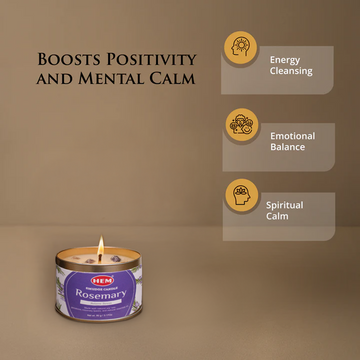 Rosemary Smudge Candles Soy Wax Candles with Crystals
