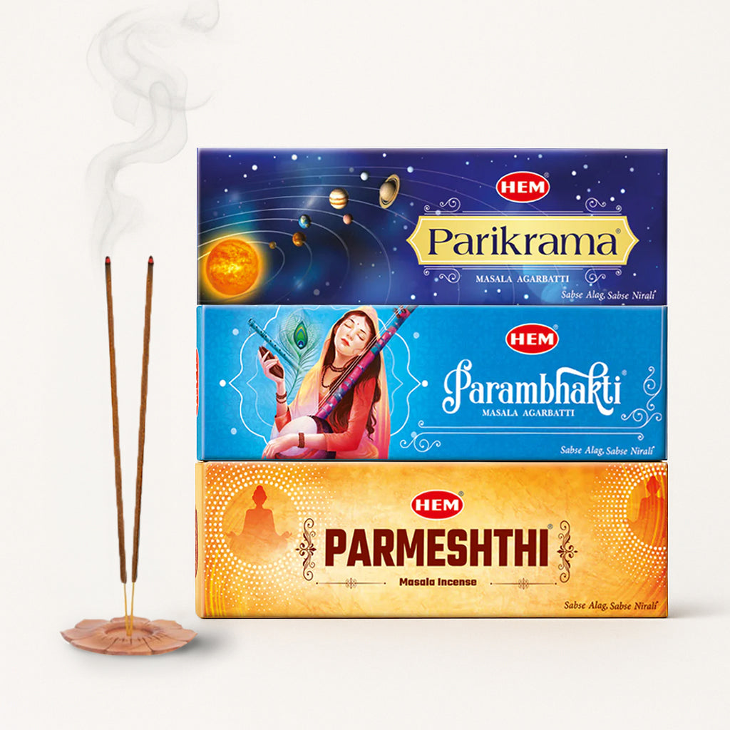 HEM Masala Incense Sticks combo pack [Parmeshthi 50g + Parikrama 50g + Parambhakti 50g]
