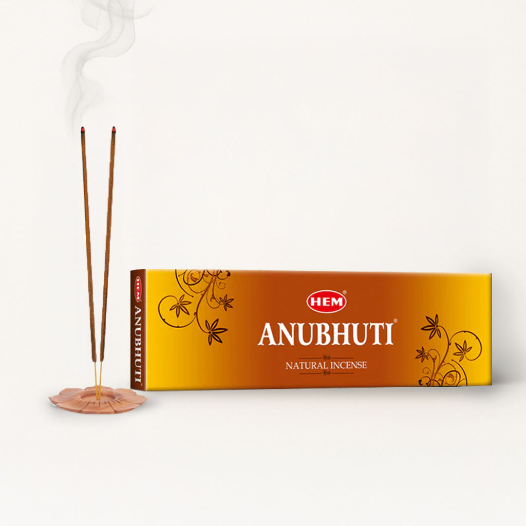 HEM Anubhuti Natural Masala Incense Sticks - Pack of 3 (50g Per Pack)