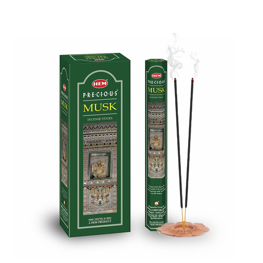 HEM Precious Musk Incense Sticks - Pack of 6 (20 Sticks Each)