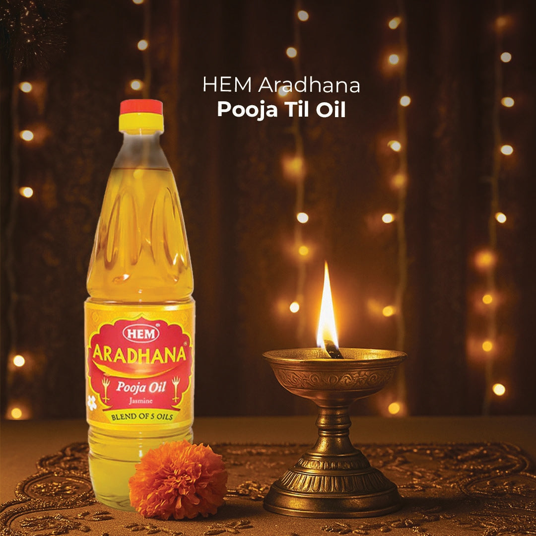 Bappa's Blessings Combo (HEM Aradhana Camphor + HEM Aradhana Pooja Ghee + HEM Aradhana Pooja Oil + HEM Precious Chandan Incense Sticks)