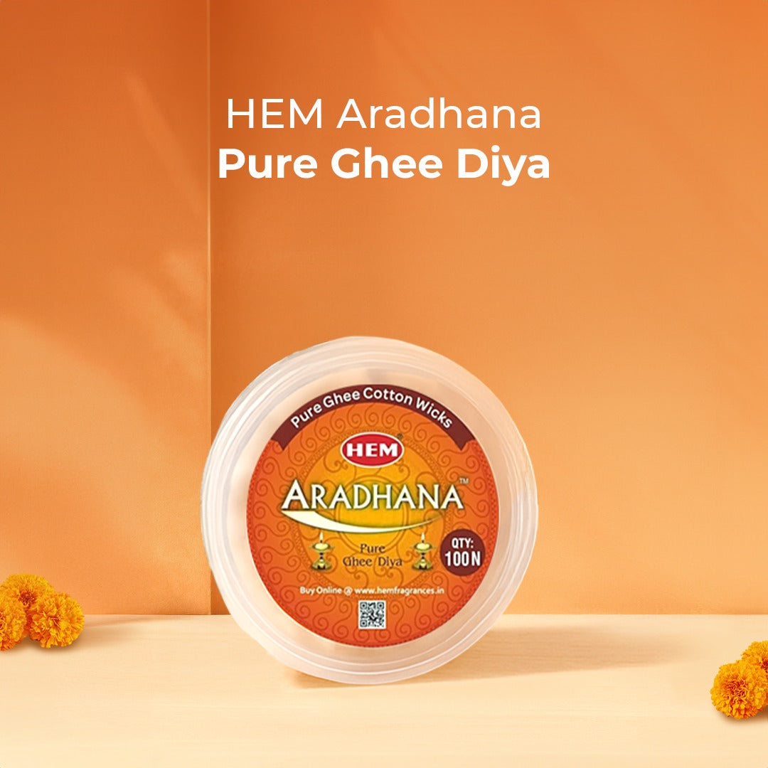 Bestseller Bliss (HEM Aradhana Gangajal + HEM Precious Musk Incense Sticks + HEM Aradhana Pure Ghee Diya 100 pieces)