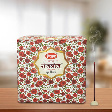HEM Roseline Incense Dhoop Sticks - Pack of 12 (50g Each)