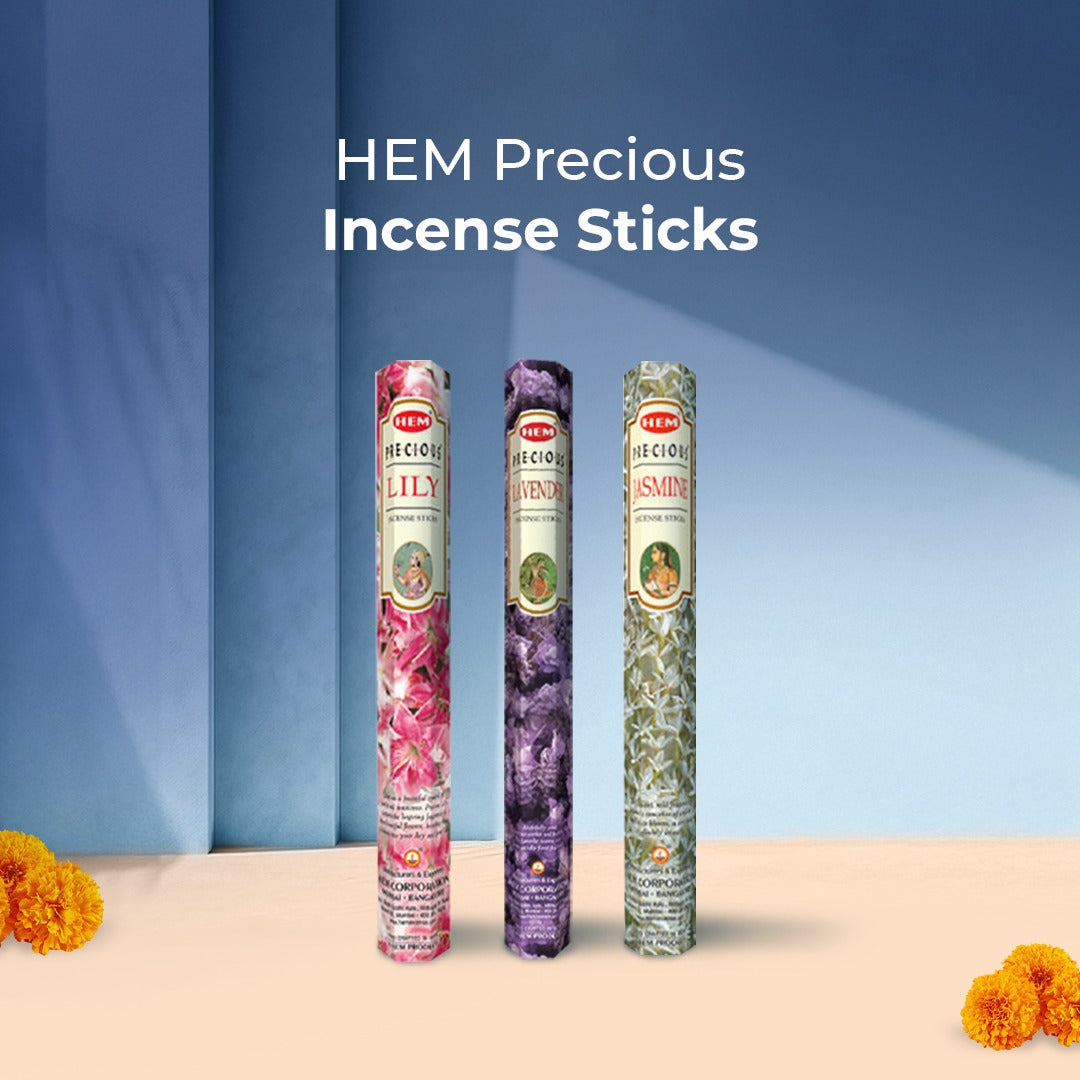 Heritage Hits Collection (HEM Aradhana Pure Cow Ghee Diya (100 pcs) + HEM Precious Incense Sticks 3 in 1 Combo pack + HEM Soham Sambrani Dhoop Cup)