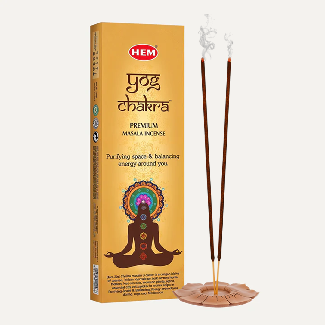 HEM Yog Chakra Masala Incense Sticks Pack of 3 (50g Each)