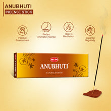 Load image into Gallery viewer, HEM Anubhuti Natural Masala Incense Sticks - Pack of 3 (50g Per Pack)
