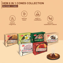Load image into Gallery viewer, » HEM 6 in 1 Dhoop Cones Collection Pack of 12 (10 Cones Each) (100% off)
