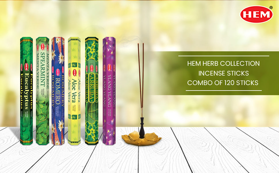 HEM HERB collection Incense Sticks combo pack of 6 (20 Sticks Each)