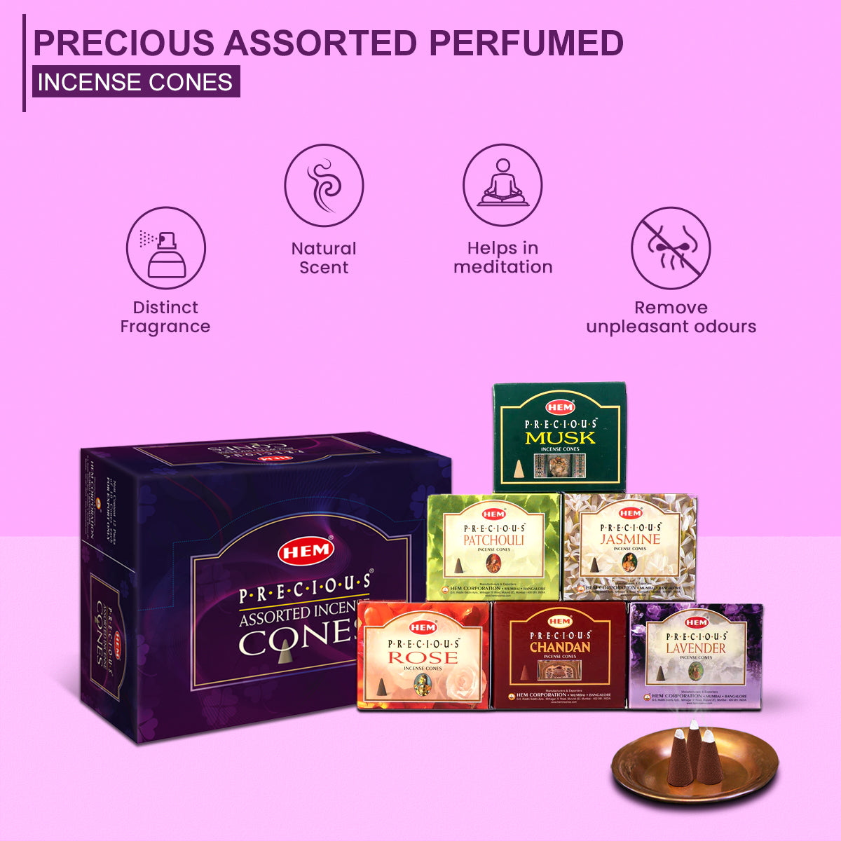 Assorted Perfumed Dhoop Cones