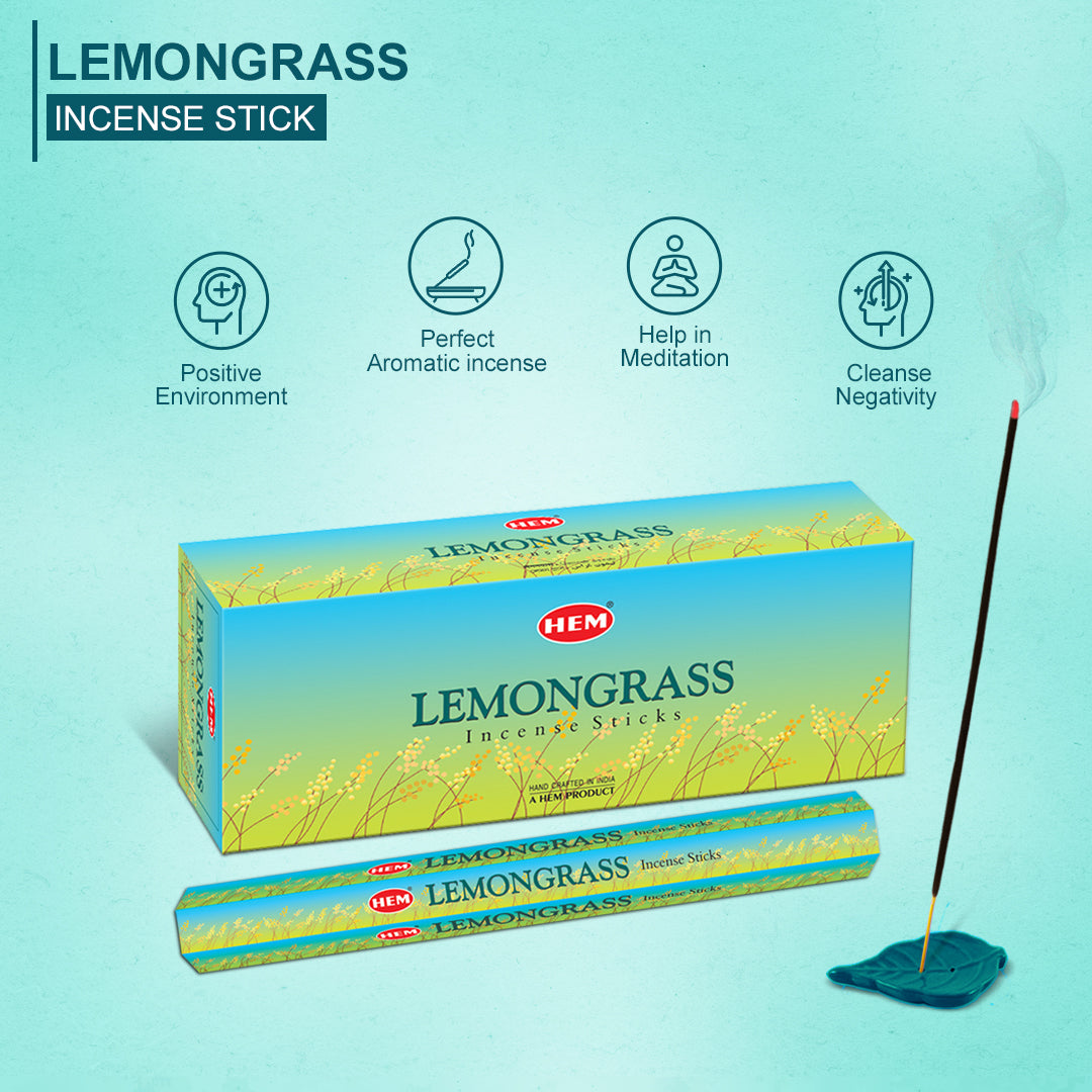 Lemongrass Incense Sticks Pack of 6 HEM Fragrances