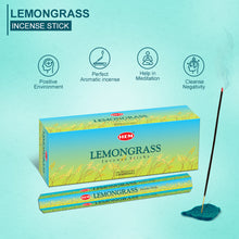 Load image into Gallery viewer, HEM Lemongrass Incense Sticks - Pack of 6 (20 Sticks Each)