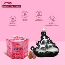 Load image into Gallery viewer, HEM Lotus Backflow Dhoop Cones Pack of 40 Cones